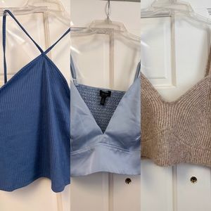 ELOQUII 3 Piece Lot NWT Satin Bra Crop Top; Sweater Top & Halter Spring Summer
